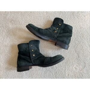 Fiorentini + Baker ETA Black Leather Suede Boots Moto Biker Steampunk Grunge 41